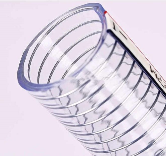 With Red Blue Line, Steel Wire Reinforced PVC clear Hose Pipe - Image 5