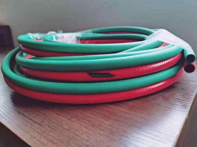 Red and Green Oxygen High Pressure PVC Gas Twins Hose - Image 4